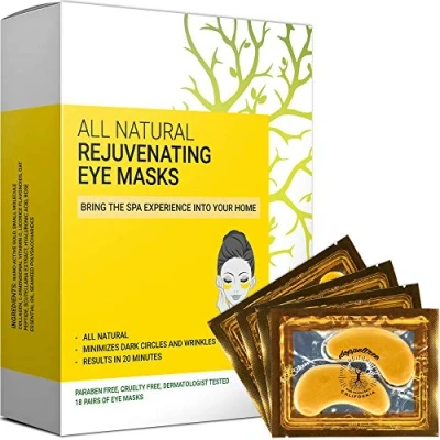 Bild av (18 par) Under Eye Collagen Patches &amp; Masks ögonmask Bästa behandlingen för svullna ögon, mörka cirklar och rynkor 24K guld med anti åldrande kollagen, hydrogel Formulerad i San Francisco