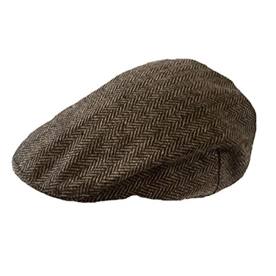 Bild av TOSKATOK® Pojkar flickor barn tweed platt keps skärmmössa, Brunt fiskben