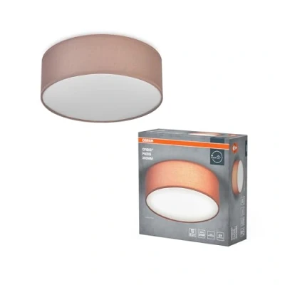 Bild av OSRAM ORBIS PARIS taklampa 300mm, brun, E27 sockel, kan förses med en smart lampa, högkvalitativ, modern design, tygskärm, lämplig för inomhusbruk, rund, skyddsklass IP20