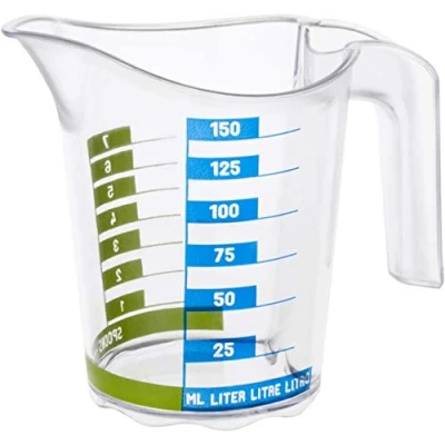 Bild av Rotho Domino liten mätkopp 0,15 l med skala, plast (PP) BPA fri, transparent, (10,2 x 6,9 8,9 cm)
