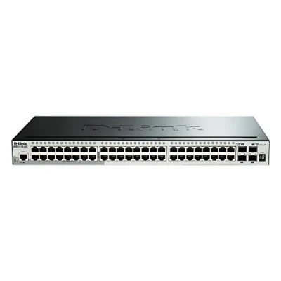Bild av D Link DGS 1510 52X/E 52 portgigabit Stapelbar Smart Managed Switch (48 x 10/100/1 000 Mbps, 4 10 G SFP+ portar, Full/halv duplex för 10/100 Mbit/s) Endast EU nätsladd