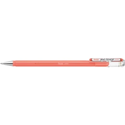 Bild av Pentel K110 VP2X Mattehop gelbläckrulle med hög täckning bläck i matt finish, modell lock, 1 st, korall