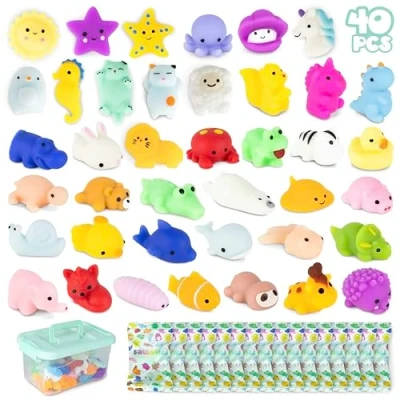 Bild av Mochi Squishy Leksaker för Barnkalaspåse Pack 40 BONNYCO Kalasgåvor Barnleksaker Barnkalaspåsefyllning Unisex Fidgetleksaker Pinatafyllning Födelsedagsflickor och Pojkar Kawaii