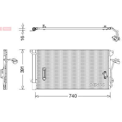 Bild av DENSO DCN02027 Condenseur De Clim avec déshydrateur R 134a AUDI: A6 C6 Berline, Q7, C5 Avant, VOLKSWAGEN: Touareg I, PORSCHE: Cayenne