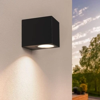 Bild av Ledvion Hydra, LED vägglampa utomhus svart kub, för en GU10 down, utomhusvägglampa, vägglampa, utomhu, IP54