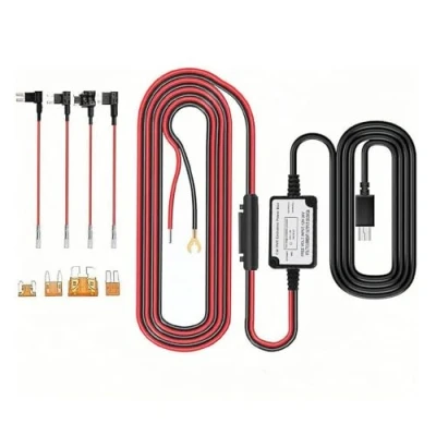 Bild av Dash Cam Hardwire Kit Micro USB port med 4 säkringstyper ACU/ACN/ACZ/ACS för instrumentkamera, GPS navigator, radardetektor, DC12 V 24 ingång till 5 utgång