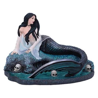 Bild av Nemesis Now Anne Stokes Sirens lykta sjöjungfru förtrollare statyett, blå, 22 cm