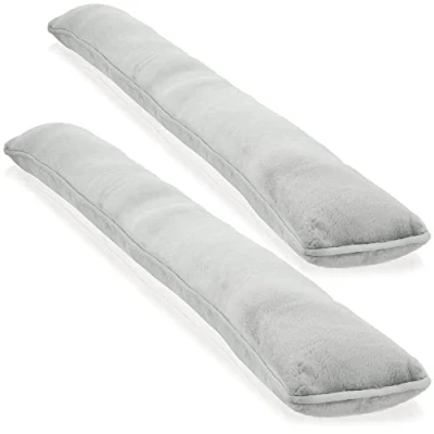 Bild av COM FOUR® 2x dragstopp för dörrar och fönster vindstopp i mikrofiber spara energi med 1 kg dörrstopp (02 stycken grå)