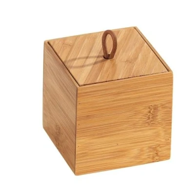 Bild av Wenko Bambus Box Terra S med lock förvaringslåda, badrumskorg, bambu, 9 x cm, brun
