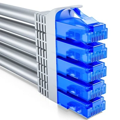 Bild av deleyCON 5x 2m CAT6 Nätverkskabel Set U UTP RJ45 CAT 6 LAN Kabel Patchkabel Ethernet DSL Switch Router Modem Repeater Patchpanel Grå