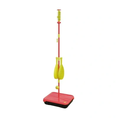 Bild av Klassiskt swingball set med alla ytor, äkta tennisboll, mästerskapsfladdermöss, ytor integrerad bärväska för transport, åldrarna 6+ till vuxna, klassiska utomhusspel, röd och gul