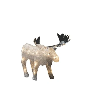 Bild av Konstsmide LED jul utomhusfigur älg/utomhus julbelysning (IP44) eller inomhusanvändning/batteridrift: 4 x AA 1,5 V (exkl.) / 6 h timer/24 varmvita lampor/transparent kabel