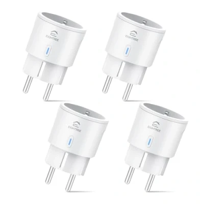 Bild av smart WLAN uttag mäter strömförbrukningsmätare, EIGHTREE Mini Alexa med röststyrningstimer, hem WiFi fungerar Alexa, Google Home, endast 2,4 GHz WiFi, 4 pack