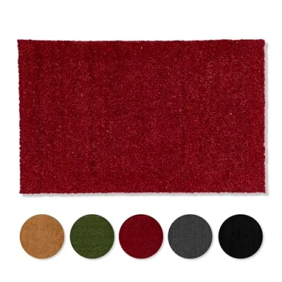 Bild av Carpido Halkfri kokosdörrmatta antibakteriell dörrmatta för utomhusbruk täckt hållbar naturfiber 100% kokosnöt 65 x 97 cm röd
