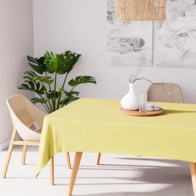 Bild av Nappe anti tâches rectangle 140x300 cm ALIX vert citron, par Soleil d&#039;Ocre
