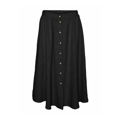 Bild av Vero Moda Vmmelaney Button CALF NOOS Jeanskjol, Storlek: XS, Black