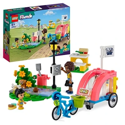 Bild av LEGO Friends Hundräddningscykel Byggsats med Leksaksdjur, Innehåller minifigurer från 2023 års Serie samt Hundvalp, Presentidé för Små Barn 41738