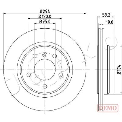 Bild av JAPKO 610109C Disque de frein 294 19 5 ventilé peint BMW: 3 Berline, Coupe, Touring