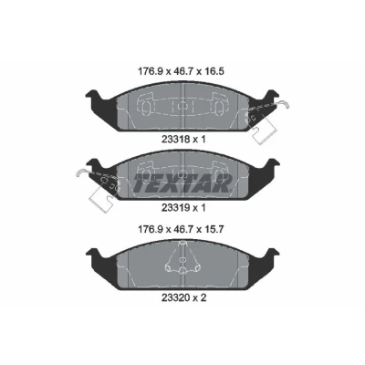 Bild av TEXTAR 2331801 Jeu de plaquettes frein avec indicateur d&#039;usure CHRYSLER: Stratus Cabriolet, Berline