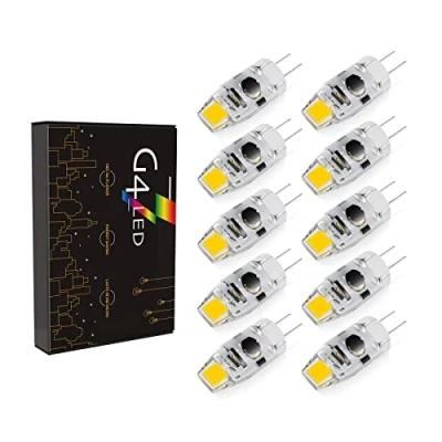 Bild av G4 LED Lights, Dimmable 2W 180LM Replaces 20W Halogen Bulbs, AC/DC 12 24V, Small Bulbs No Flicker, 10pcs (Color : Natural White 4000K)…