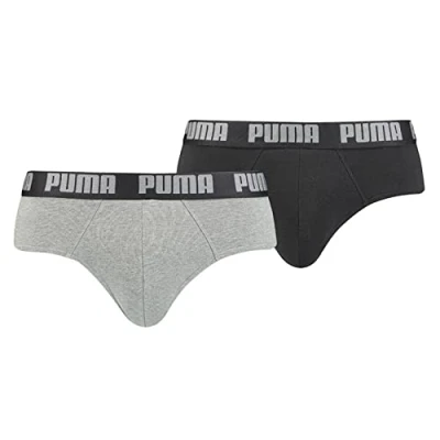 Bild av Puma Basic Brief 2 PACK Briefs, Storlek: Large, Dark grey melange/black