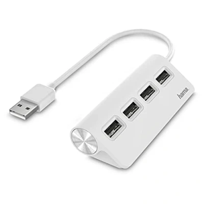 Bild av USB 2.0 Hama Hub med 4 portar vit