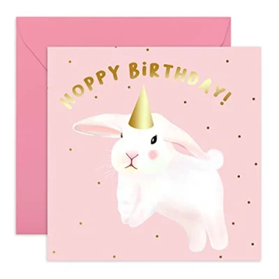 Bild av Central 23 Sött Födelsedagskort för dotter &#039;Hoppy Birthday&#039; Kanin Söt Grattis på födelsedagen henne brorsdotter barnbarn