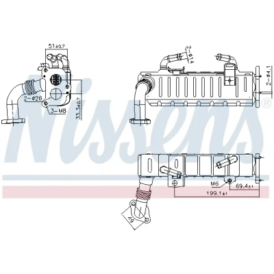 Bild av NISSENS 989475 Refroidisseur EGR sans bypass de dépression