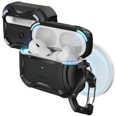 Bild av ESR för AirPods Pro 2 fodral, MagSafe trådlös laddning, kompatibel med 2:a generationen 2023/2022/1:a 2019, magnetiskt lock, HaloLock Cyber Armor tufft fodral AirPod