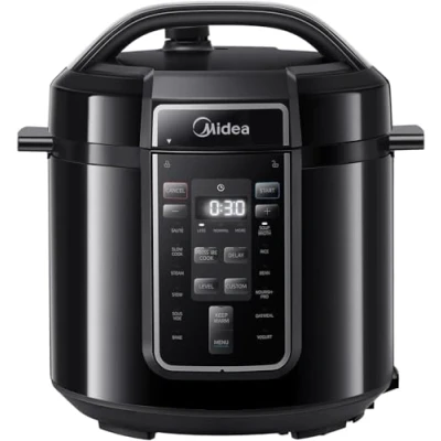 Bild av Midea 9 i 1 elektrisk tryckkokare 8L, 70% snabbare 12 förinställningar Instant Multi Cooker Non Stick Pot Yoghurt Maker Rice Slow Sauté Steamer, rostfritt stål innerkruka 2200W