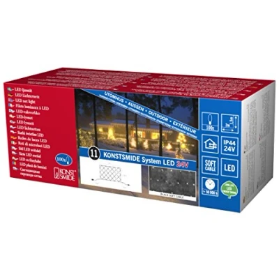 Bild av Konstsmide LED systemförlängning, ljusnät, 100 varma vita dioder, utomhus (IP44), svart mjuk kabel 4613107