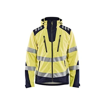 Bild av SOFTSHELLJACKA 4491 2513 VARSEL VARSELGUL/MARINBLÅ 4XL Beijerbygg Byggmaterial