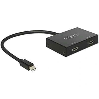 Bild av Delock DisplayPort 1.2 Splitter 1 x mini in &gt; 2 out 4K Video/audiosplitter skrivbordsmodell