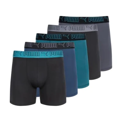Bild av PUMA Herr 5 pack Performance boxershorts, Blå/grön/svart, S