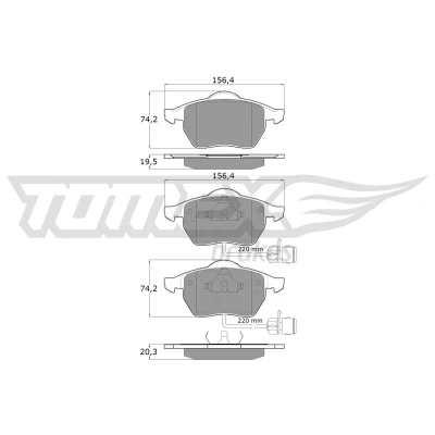 Bild av TOMEX brakes TX 10 941 Jeu de plaquettes frein Essieu avant contact signal d&#039;usure inclus AUDI: A4 B5 Avant, B6 Berline, Berline