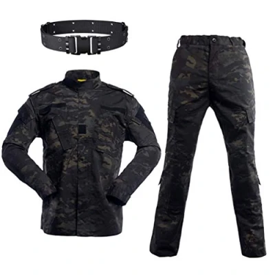 Bild av airsoft paintball taktisk passar män jakt strid BDU uniform jacka kamofotröja och byxor med bälte för krigsspel
