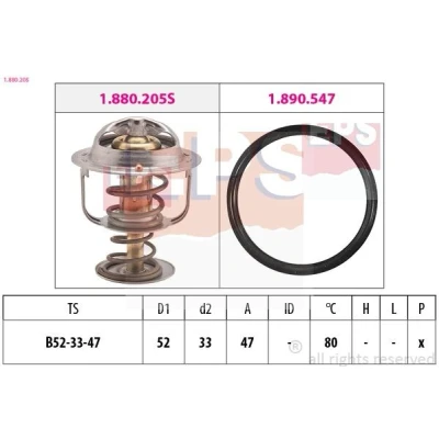 Bild av FACET 7.8205 Thermostat d&#039;eau 80 52 Made in Italy OE Equivalent avec joint d&#039;étanchéite TOYOTA: Yaris I 3/5 portes, II portes