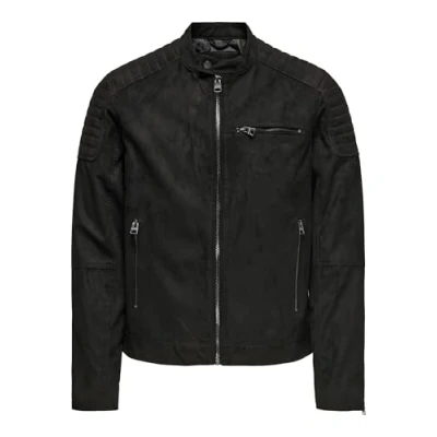 Bild av Only &amp; Sons Onsgus Racer Jacka i konstläder, Storlek: Large, Black
