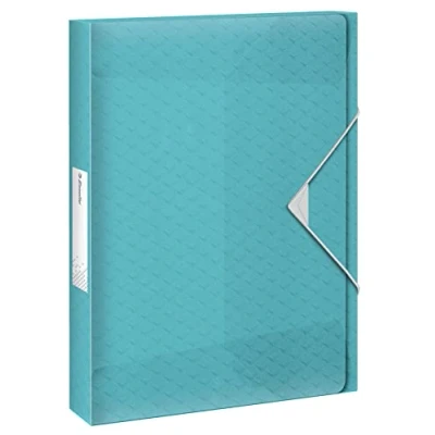 Bild av Esselte Arkivbox i A4 Box, Arkivlåda Med Plats För 350 Pappersark, 40mm Ryggbredd, Transparent Dokumentförvaring, Använd Hemma/På Kontoret, Snyggt Mönster, Colour&#039;Breeze serien, Blå, 626264