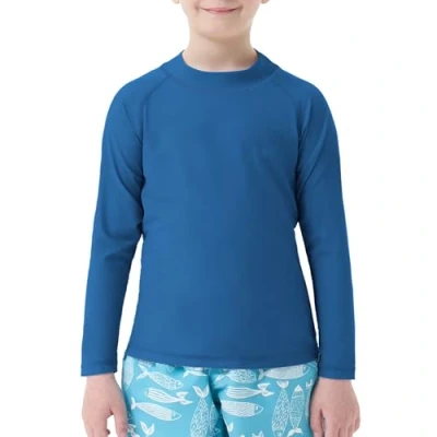 Bild av MEETWEE Baddräkt för pojkar Rash Vest Badtröjor barn långa/korta UPF 50 solskydd Guard 515 år, Blå, 8 år
