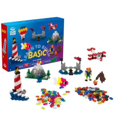 Bild av PLUS Learn to Build Start set 600 bitar Basic färgmix, Kreativ lek, Byggklossar, Bygga, Utvecklande leksaker för barn, STEM, STEAM, Producerat i Danmark