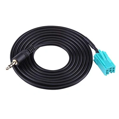 Bild av Keenso Extra kabel för bil, AUX adapter 6 stifts bilradio till 3,5 mm