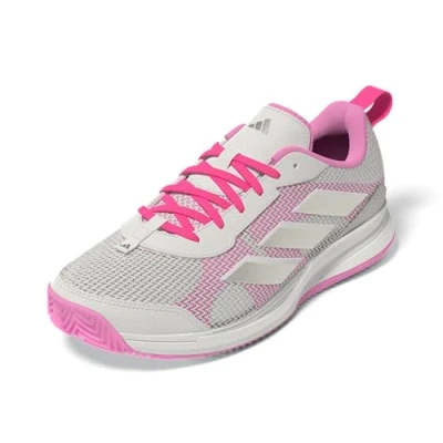 Bild av adidas kvinnors Avaflash låg tennisskor, kärna vit/silver met./Lucid rosa, 5 UK, Core vit silver mötte Lucid 38 EU