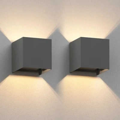 Bild av ledscom.de 2 x CUBEL vägglampa för utomhusbruk, IP65, upp /nedljus, antracit matt, kantig, 1x G9 max. 10W