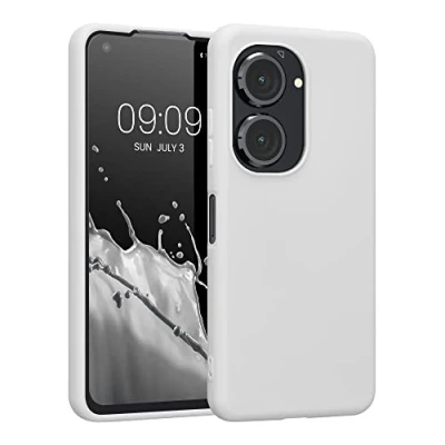 Bild av kwmobile fodral kompatibelt med ASUS Zenfone 10/Zenfone 9 mjukt smalt skyddande TPU silikonskydd vit matt