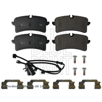 Bild av BLUE PRINT ADBP420034 Jeu de plaquettes frein Essieu arrière contact signal d&#039;usure inclus avec kit vis AUDI: A6 C7 Avant, A7 Sportback