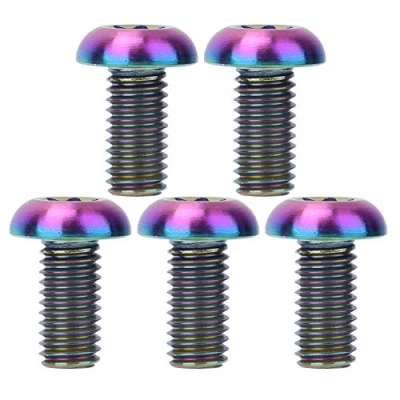 Bild av 5PCS / Pack M5x12 Cykel Vattenflaskbur Bultar M5x10 Skivbromsbultar Set Titanlegering Cykelbultar (M5 ¡Á 10 F?rgglada)