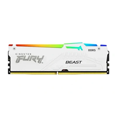 Bild av Kingston FURY Beast RGB DDR5 6400 16GB CL32 Single Channel (1 pcs) AMD EXPO &amp; Intel XMP Vit med