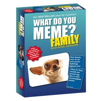 Bild av HUCH! 882592 Vad gör du me? Family Tysk utgåva, familjespel Partyspel för 3 till 20 spelare från 8 år Med många nya memes ännu roligare lek!