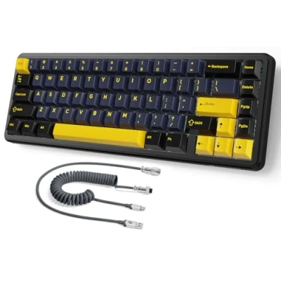 Bild av MAMBASNAKE ATTACK SHARK X65 HE Rapid Trigger tangentbord, 0,01mm RT noggrannhet, 8Khz 60% Trådad Magnetisk Switch Speltangentbord med kabel, Justerbar Aktivering, SnapTap, för PC/Mac,Starry Black